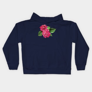 Dark Pink Hydrangea Kids Hoodie